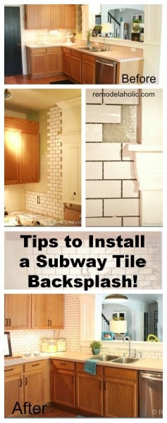 How to Install a Subway Tile Back splash Tutorial remodelaholic