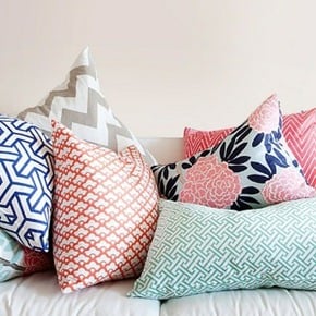 pink and navy throw pillow inspiration