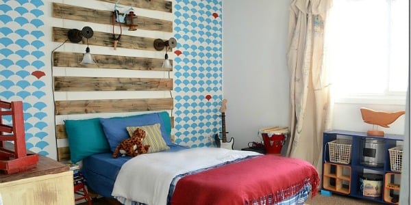 Budget Makeover for a Boy’s Bedroom with Curtain Tutorial