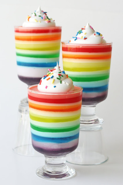 Rainbow Jello for St Patrick's Day from glorious treats
