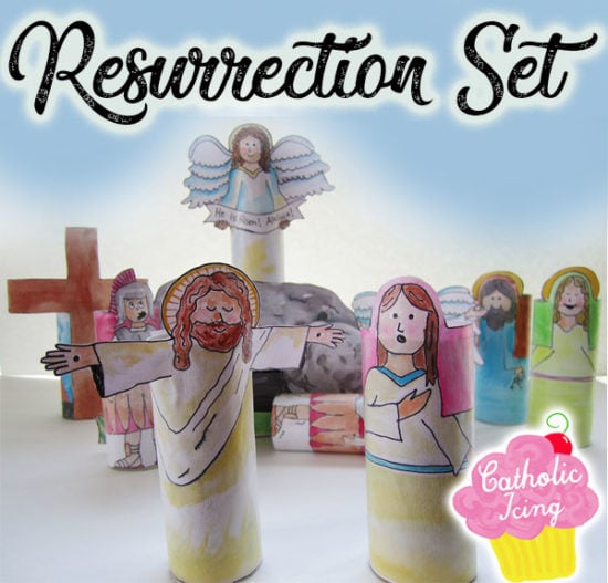 Printable Resurrection Set For Kids From Catholic Icing, Easter activities for kids Via Remodelaholic