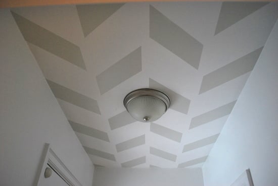 Remodelaholic herringbone ceiling