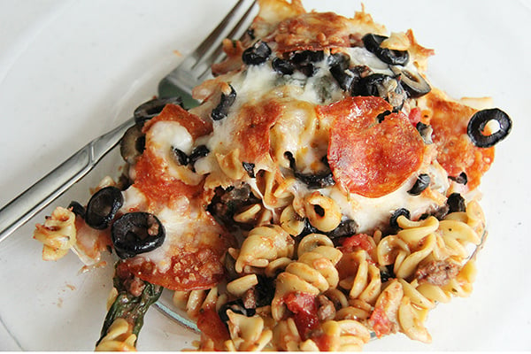 Pizza Pasta Casserole Recipe @remodelaholic Pizza Pasta Casserole Freezer Meal 4