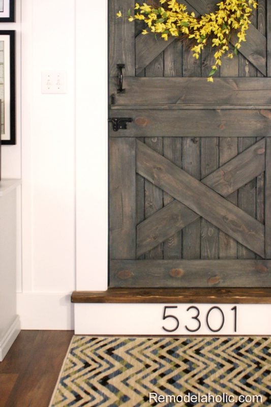 Wood stair with house number remodelaholic copy