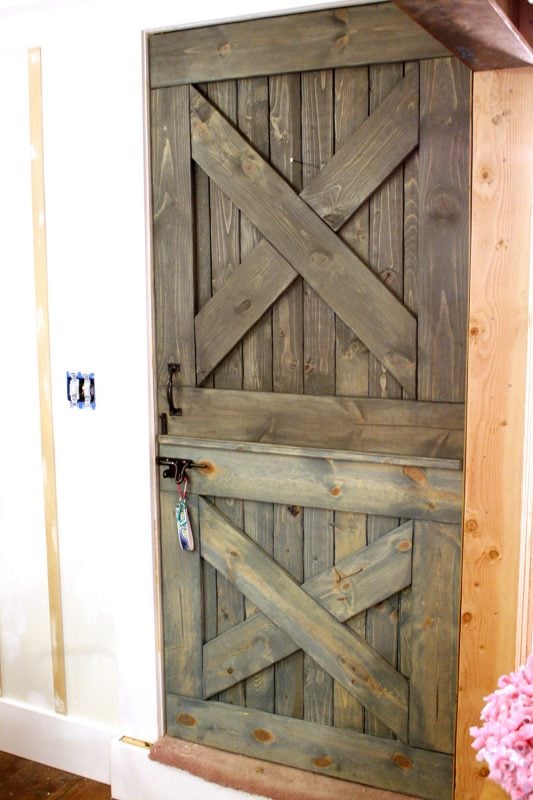 color washing paint technique, wood grain still shows, barn door (13)