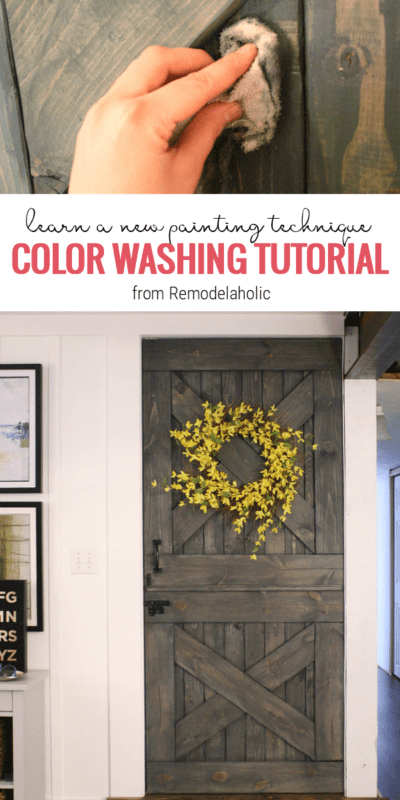 color washing paint technique, wood grain still shows, barn door #paint #barn_door