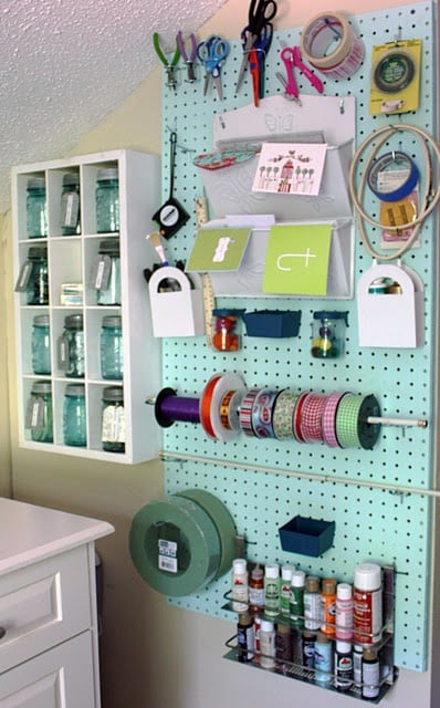 peg board crafting space