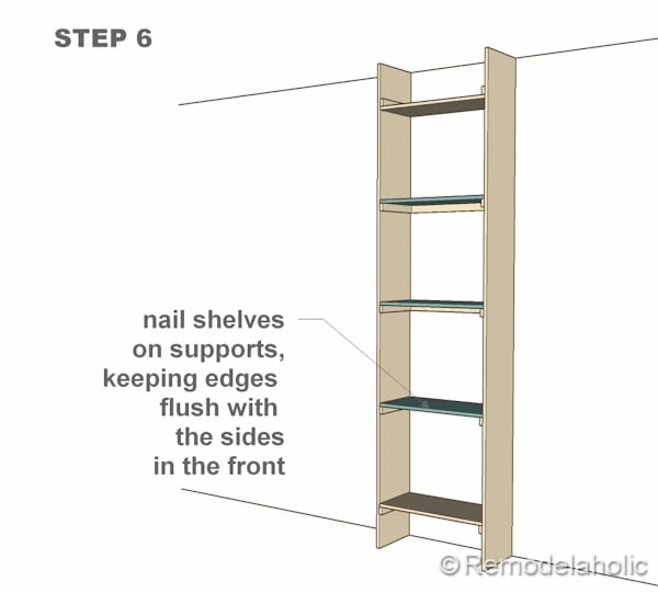 step 6 bult-in bookshelves