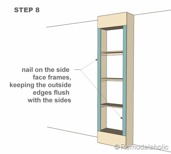 step 8 bult-in bookshelves