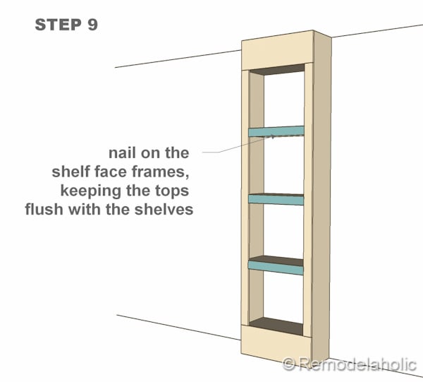 step 9 bult-in bookshelves
