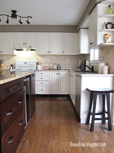 best kitchen remodel ideas -- kitchen renovation and adding a kitchen island, HouseFour on Remodelaholic