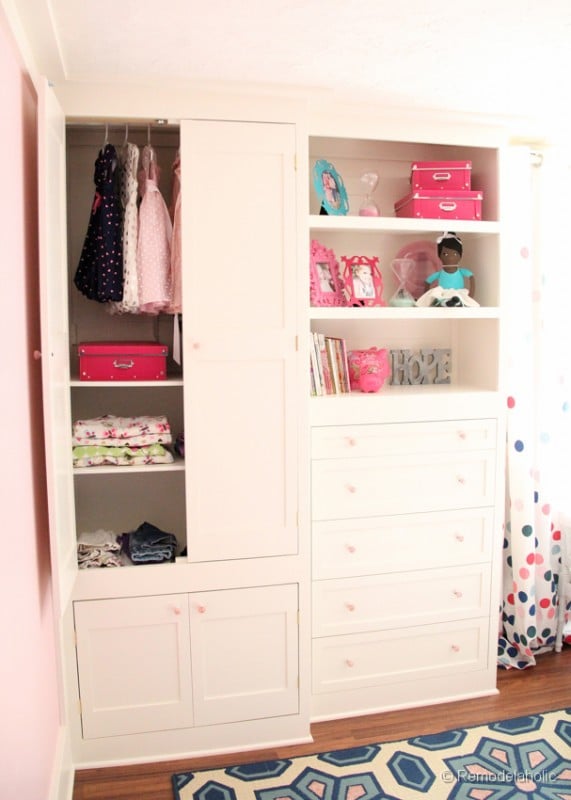 how to build a built-in closet, built-ins from existing furniture upcycle remodelaholic.com