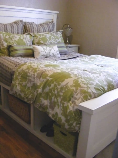 farmhouse bed with storage, Birds and Soap via Remodelaholic.com