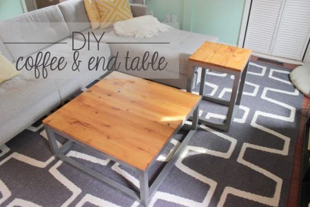 DIY modern coffee table and end table, Home Coming featured on Remodelaholic