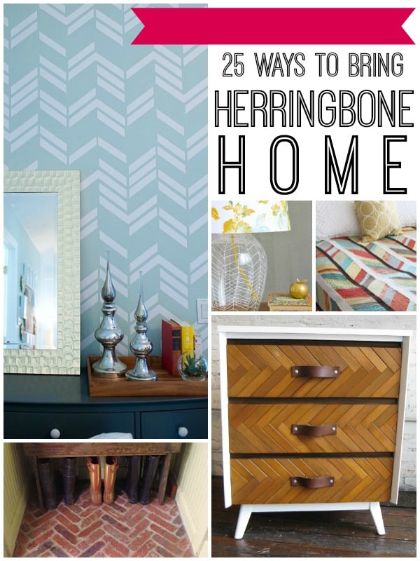 Herringbone in Home Decor | 25 Projects and Ideas from Remodelaholic.com #herringbone #diy #homedecor