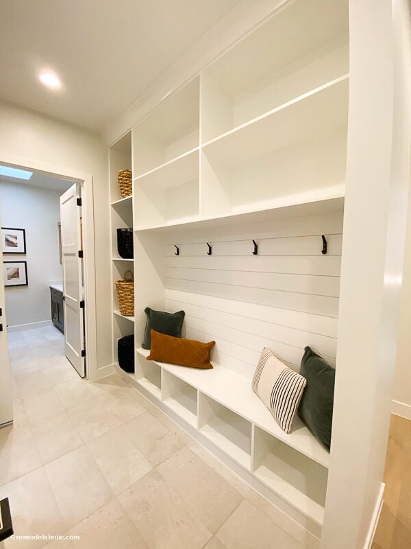 How to Decorate a Hallway: Shelves and Mudroom Bench