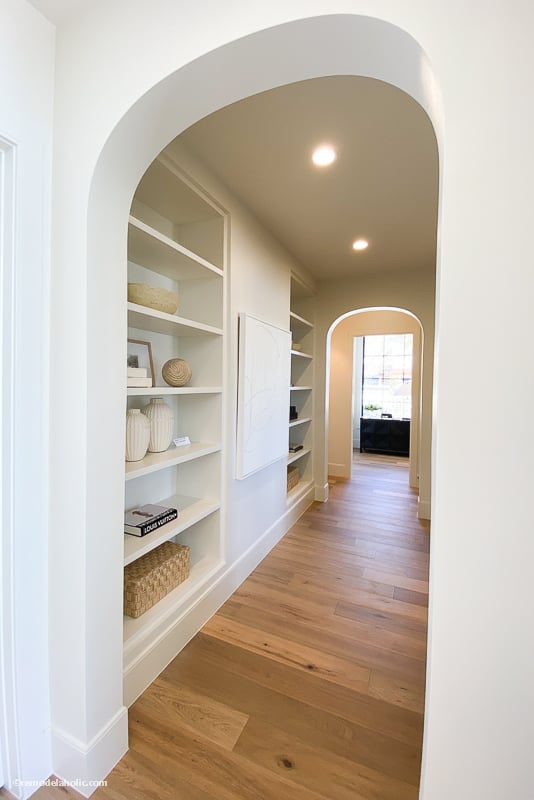 How to Decorate a Hallway: Library Built-In Bookshelves
