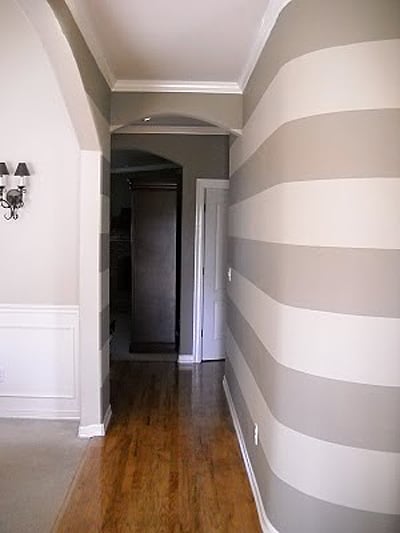 Decorate a Hallway: Striped Entry Wall Horizontal Wall Stripes 5