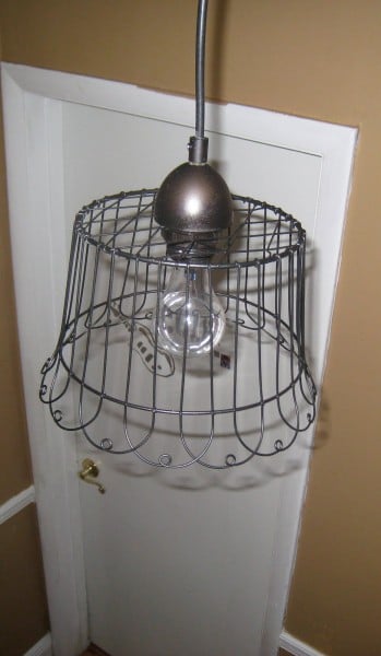 wire basket pendant light diy tutorial, 3 Sunkissed Boys featured on Remodelaholic
