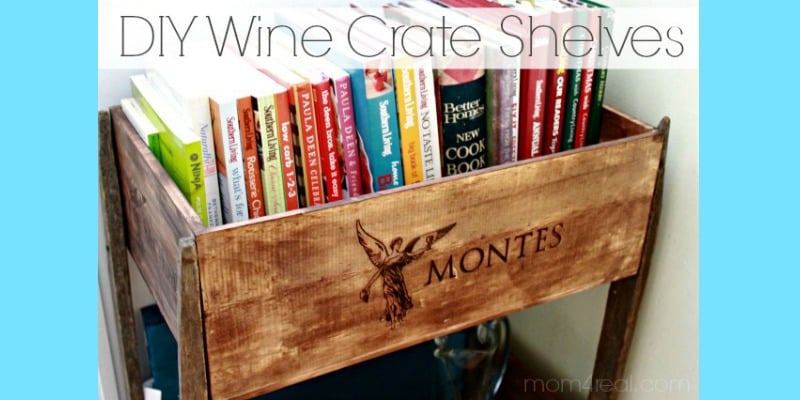 DIY Wine Crate Shelves