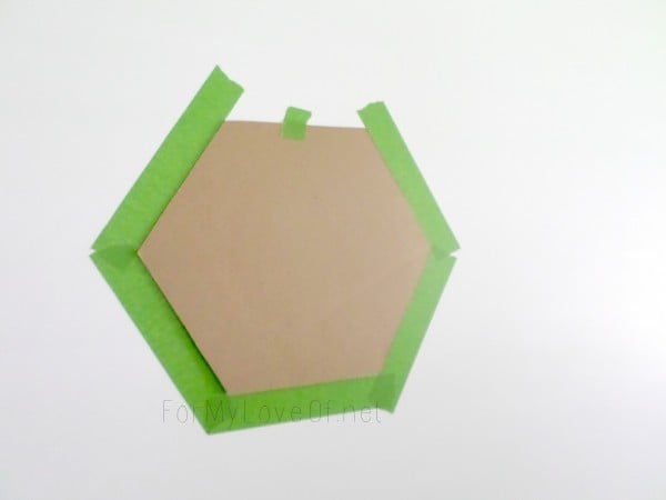 cardboard hexagon stencil for accent wall, For My Love Of featured on Remodelaholic