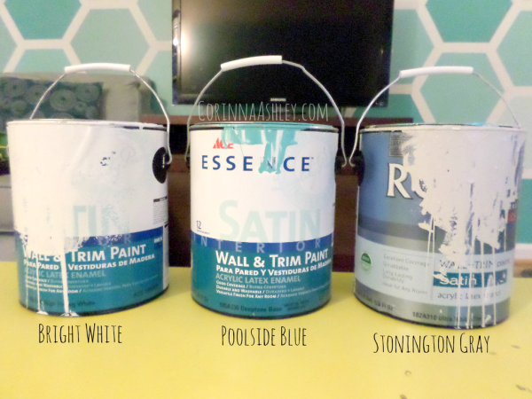 ombre paints for a hexagon accent wall and how to mix paint colors on your own, For My Love Of featured on Remodelaholic