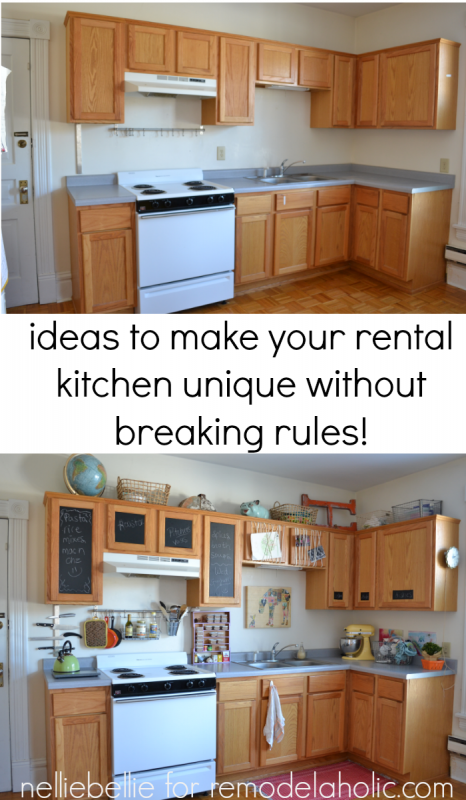 Great ideas to personalize your rental kitchen from NellieBellie at Remodelaholic.com #rentaldecor #kitchen #decorate