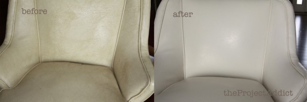 restoring a leather chair, The Project Addict featured on Remodelaholic