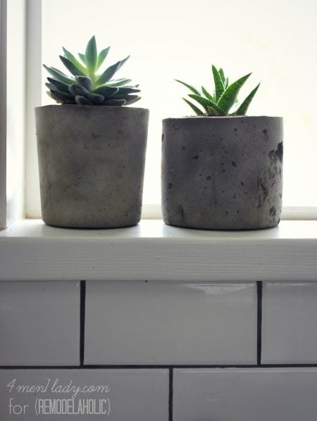 DIY cement planters for indoor plants