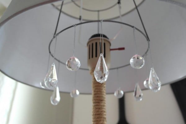 diy chandelier floor lamp makeover, Sypsie Designs featured on Remodelaholic
