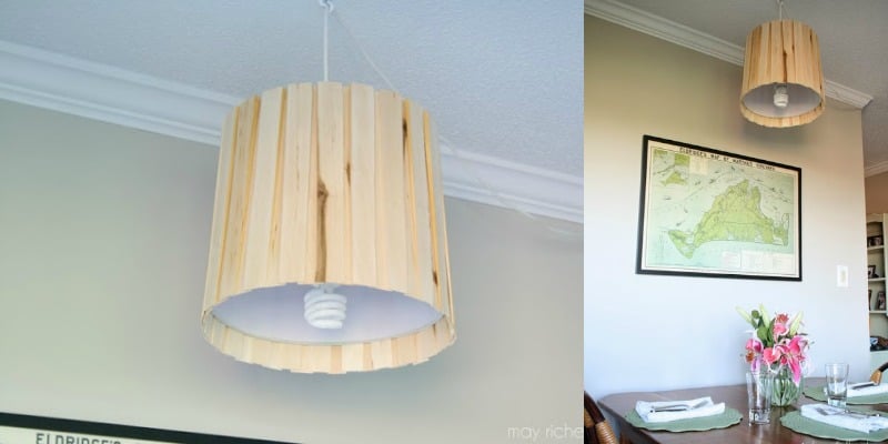 Easy and Inexpensive Wood Shim Pendant Light Tutorial