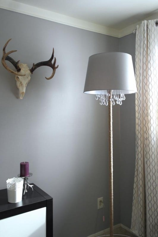 finished chandelier floor lamp, Sypsie Designs featured on Remodelaholic