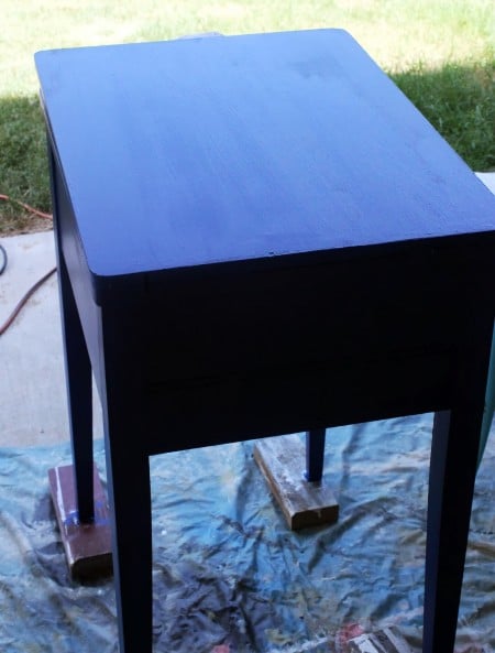 sewing table painted sailboat blue, The Weekend Country Girl featured on Remodelaholic