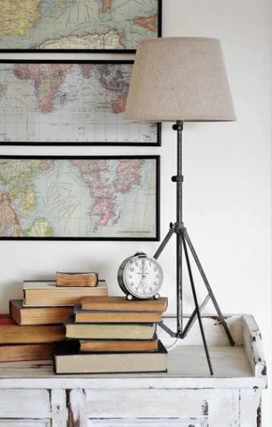 tripod lamp from music stand, featured on Remodelaholic