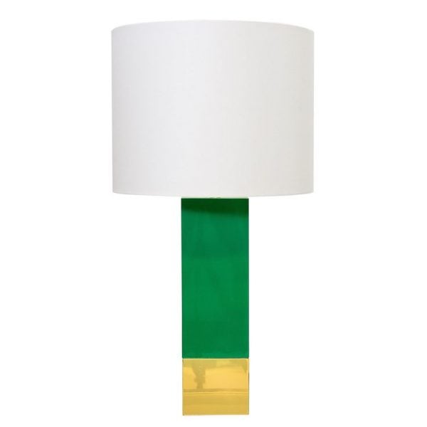 green and gold lamp