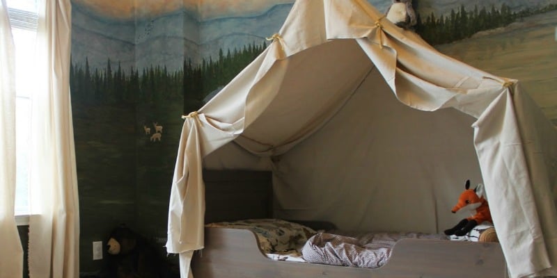 Camping Tent Bed in a Kid’s Woodland Bedroom