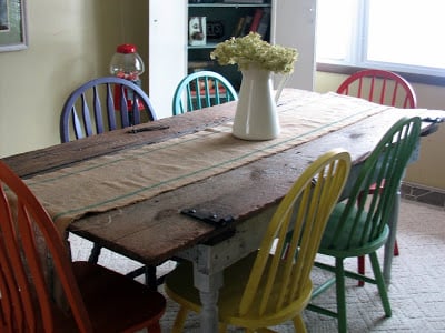 finished barn door kitchen table