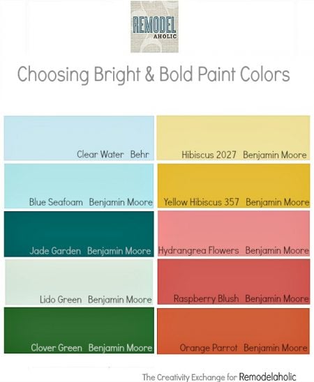 Tricks for choosing bold paint colors and subtle ways of incorporating them into your home. Remodelaholic