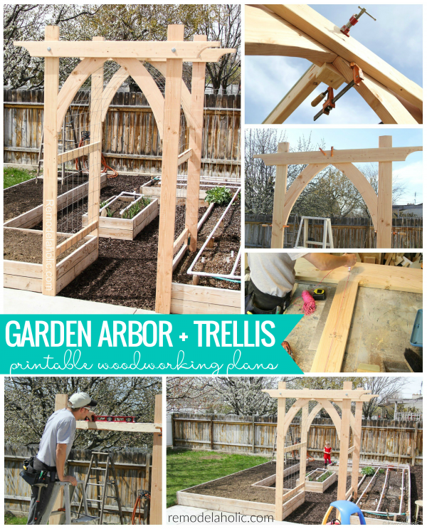 Arched Vegetable Garden Arbor Diy Woodworking Plans #remodelaholic