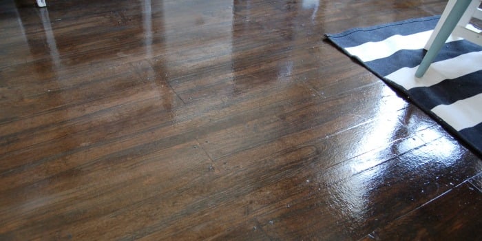 DIY Faux Wood Flooring Using Brown Paper