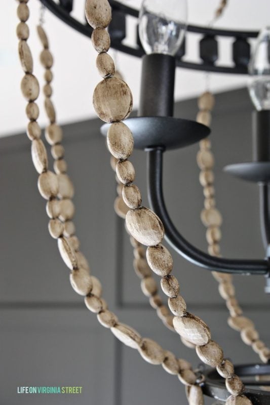 diy chandelier with faux wood beads, Life on Virginia Street on Remodelaholic