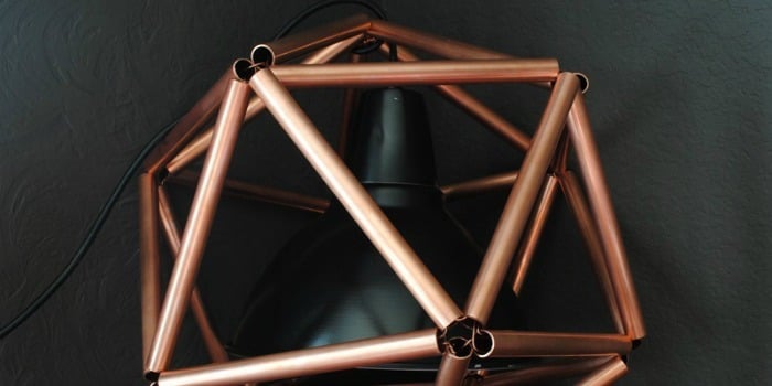 DIY Geometric Copper Pipe Pendant Light