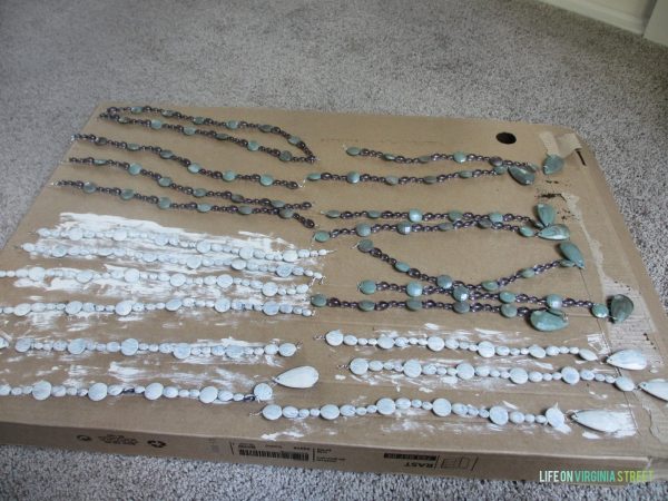 painting faux wood beads for chandelier, Life on Virginia Street on Remodelaholic