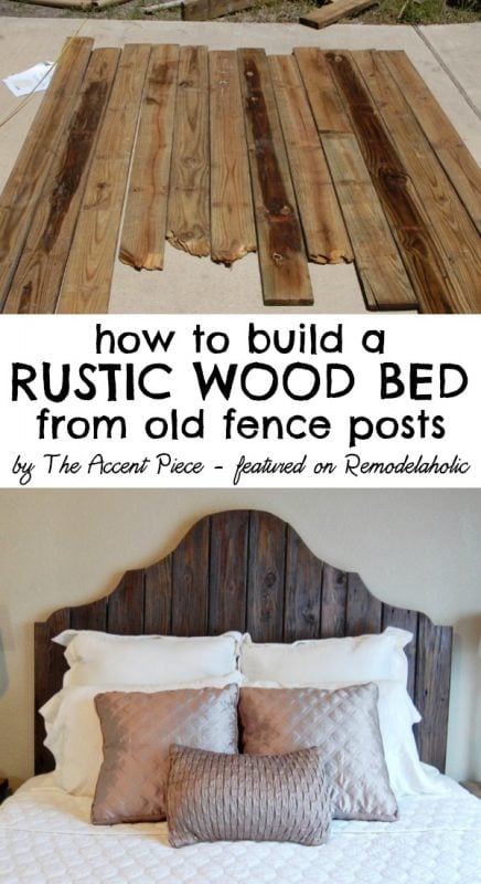 How to build a rustic wood bed, The Accent Piece featured on Remodelaholic
