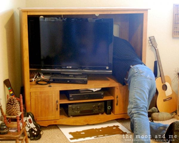 entertainment center makeover before, The Moon and Me on Remodelaholic