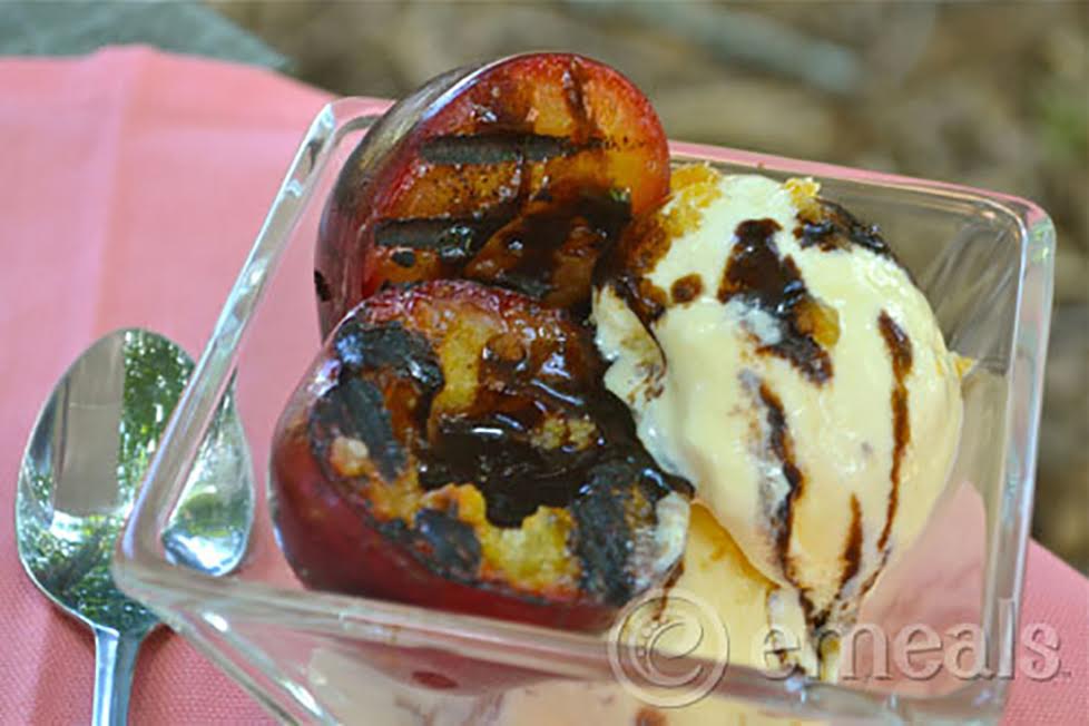 Balsamic and Ginger Glazed Plums