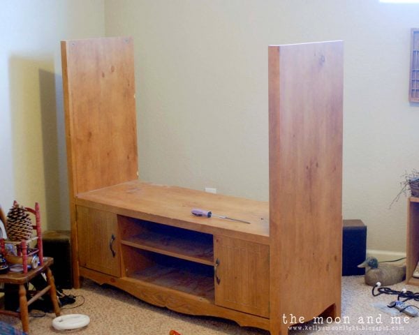 how to revamp an old entertainment center, The Moon and Me on Remodelaholic