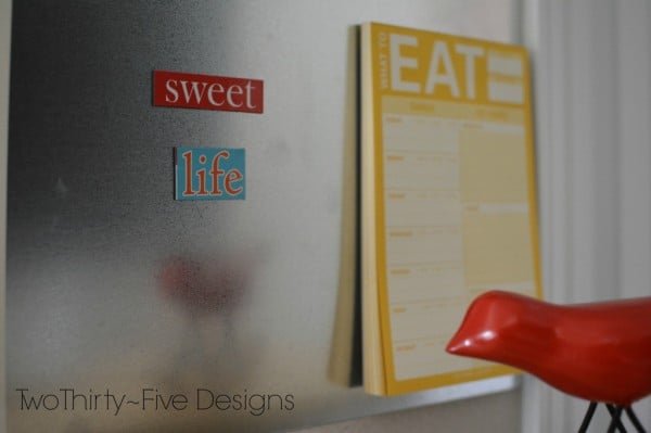 magnet board, Two Thirty Five Designs on Remodelaholic