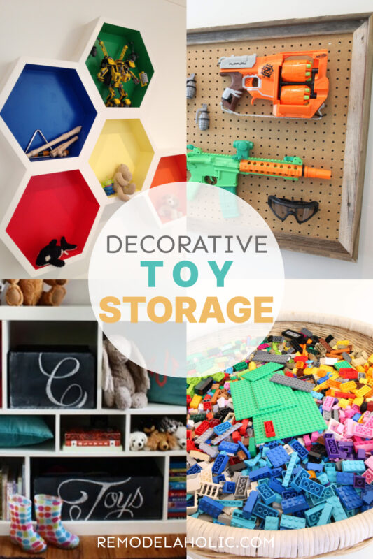 Decorative Toy Storage Ideas For Living Room And Small Spaces, Remodelaholic