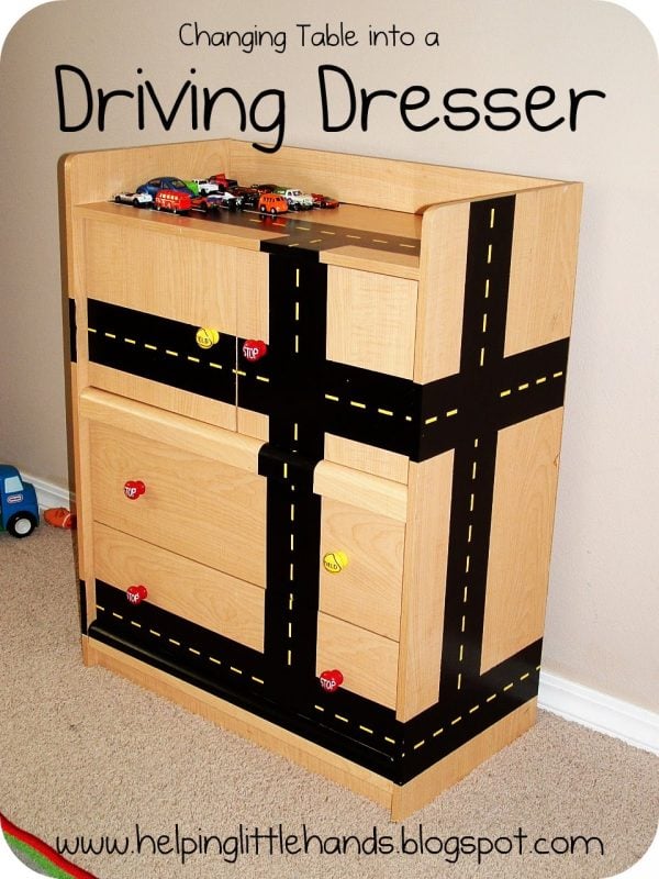 toy car storage and driving dresser, via Remodelaholic
